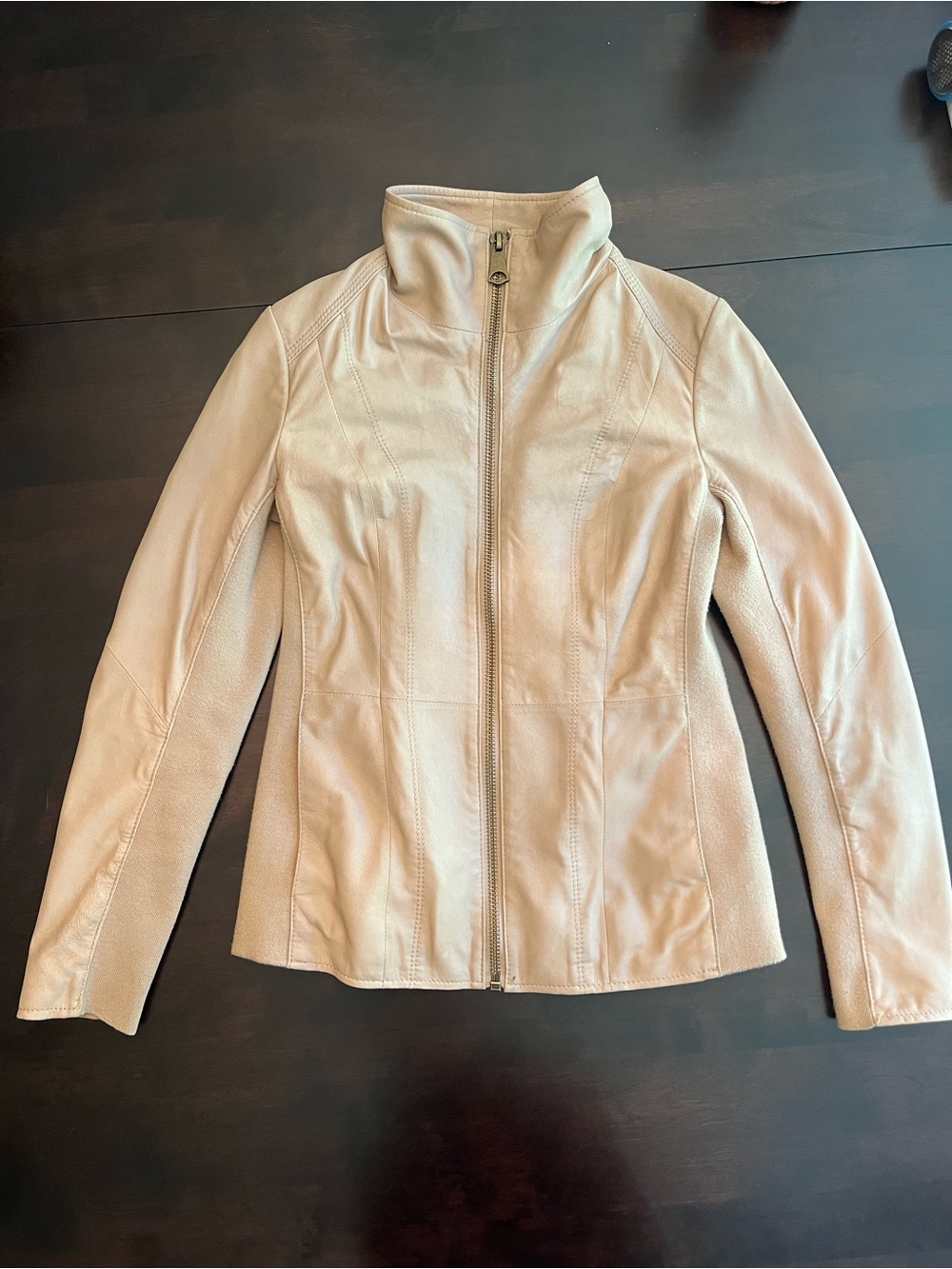 Marc Jacobs Leather Jacket in Beige Size XS